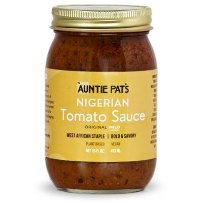 Auntie Pats - Nigerian Tomato Sauce - Vegan, West African Sauce, Low Carb, Jollof Rice, Clean Ingredients, Keto Friendly 473mL/16oz (Mild, 16oz (Pack of 1))
