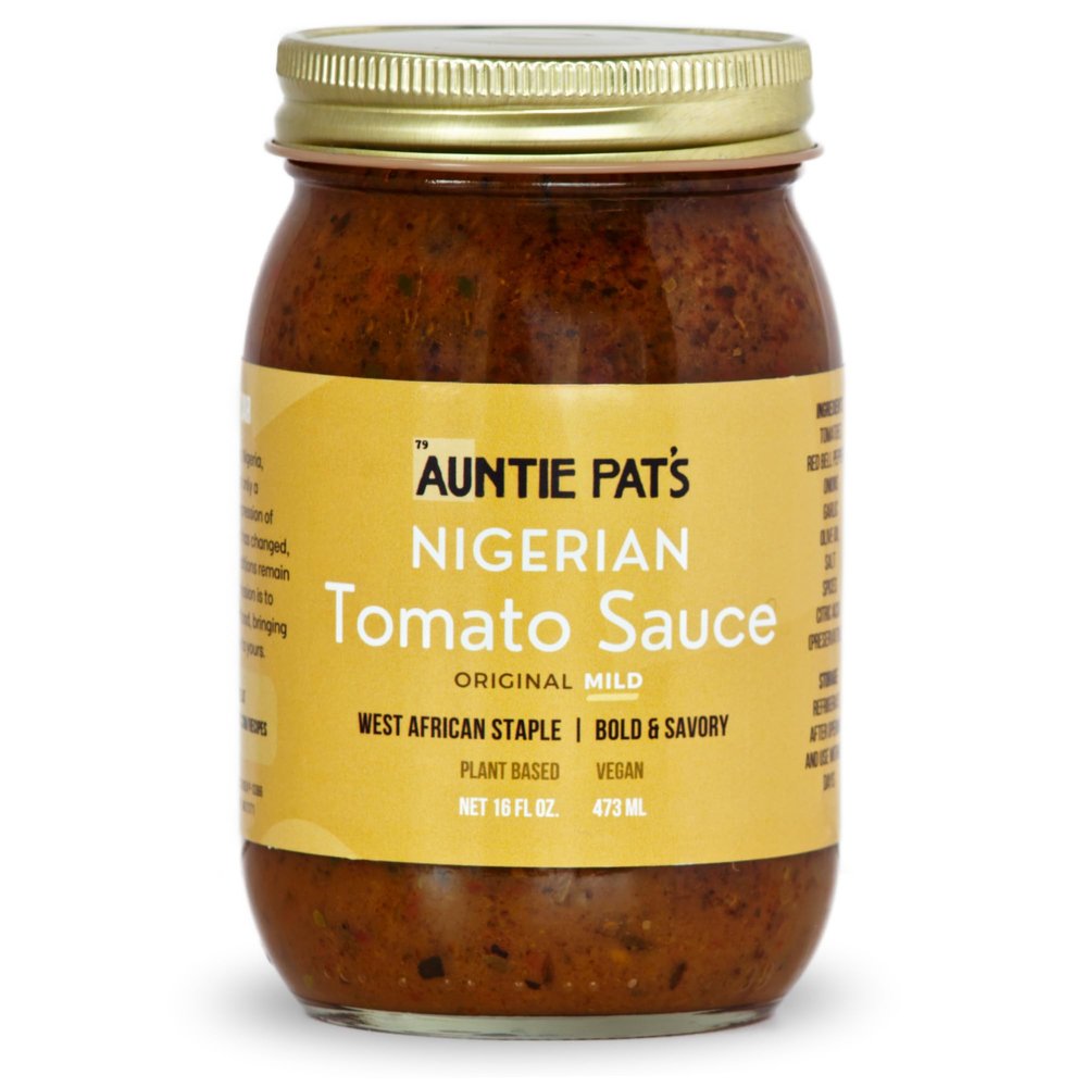 Auntie Pats - Nigerian Tomato Sauce - Vegan, West African Sauce, Low Carb, Jollof Rice, Clean Ingredients, Keto Friendly 473mL/16oz (Mild, 16oz (Pack of 1))