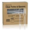 MOACOCK 200 Count Plastic Silverware, Heavy Weight Plastic Forks Spoons Disposable Utensils Cutlery Set for Wedding Party Supplies Everyday Use view 1