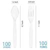 MOACOCK 200 Count Plastic Silverware, Heavy Weight Plastic Forks Spoons Disposable Utensils Cutlery Set for Wedding Party Supplies Everyday Use view 2