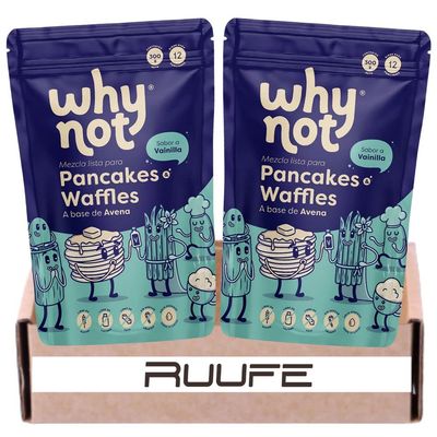 Almond based waffles Why Not Pancakes mix (2 pack) with Vanilla flavor waffle Gluten Free & no added sugar Works with Waffle Maker - Fast and Fresh Breakfast Foods