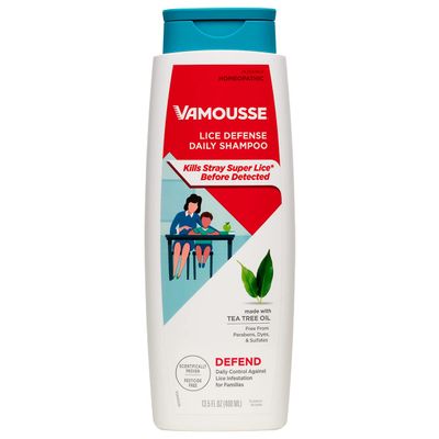 Vamousse Head Lice Defense Daily Shampoo, Use After Exposure or Treatment, Prevents Lice Infestation, No Parabens, Sulfates or Dyes, Family Size, 13.5 Oz
