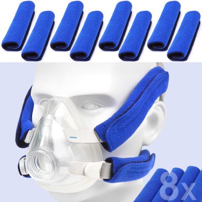 8 Pack CPAP Headgear Strap Covers, Universal and Reusable Strap Covers, Soft-Fleece Strap Pads, Reduce Red Marks, Great Value Kit Supplies by Medihealer