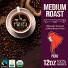 Twiga Coffee Peruvian Coffee Beans  Medium Roast Arabica Whole Beans with Brown Sugar, Pear & Sage Flavor Notes, Single Origin Freshly Roasted for a Smooth, Flavorful Cup, 12 oz view 2