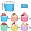 Aodaer 60 Pack Paper Ice Cream Cups 8 oz Paper Snack Ice Cream Bowls Disposable Dessert Bowls for Hot or Cold Food Party Supplies Treat Cups for Sundae, Frozen Yogurt, Soup, 6 Colors view 2