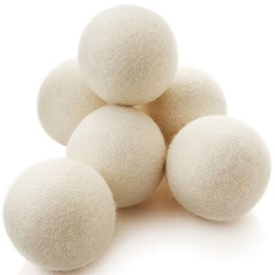 6 Wool Drying Ball Organic Wool Natural Laundry Fabric Softener XL