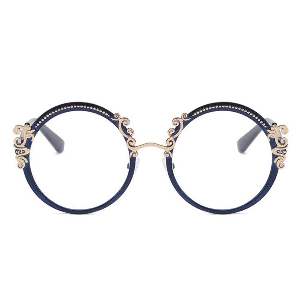 willochra Blue Light Glasses for Women, Blue Light Blocking Eyeglasses for Women Round Computer Anti Eye Strain Glasses (blue, 1.5, multiplier_x)