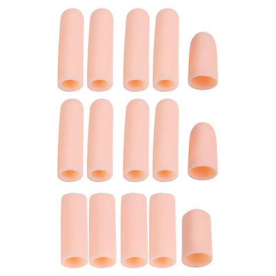 15 Pcs Gel Finger Cots, Finger Protector Brace, Silicon Tubes Insulation Fingerstall Sleeves Support Gloves Pain Relief for Trigger Finger, Hand Eczema, Finger Cracking, Finger Arthritis