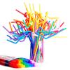 100PCS Flexible Plastic Straws, Colorful Drinking Disposable Straws, Bendable Drinking Bendable Straws - 0.23'' diameter and 10.2" long (100PC) view 1