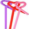 100PCS Flexible Plastic Straws, Colorful Drinking Disposable Straws, Bendable Drinking Bendable Straws - 0.23'' diameter and 10.2" long (100PC) view 4