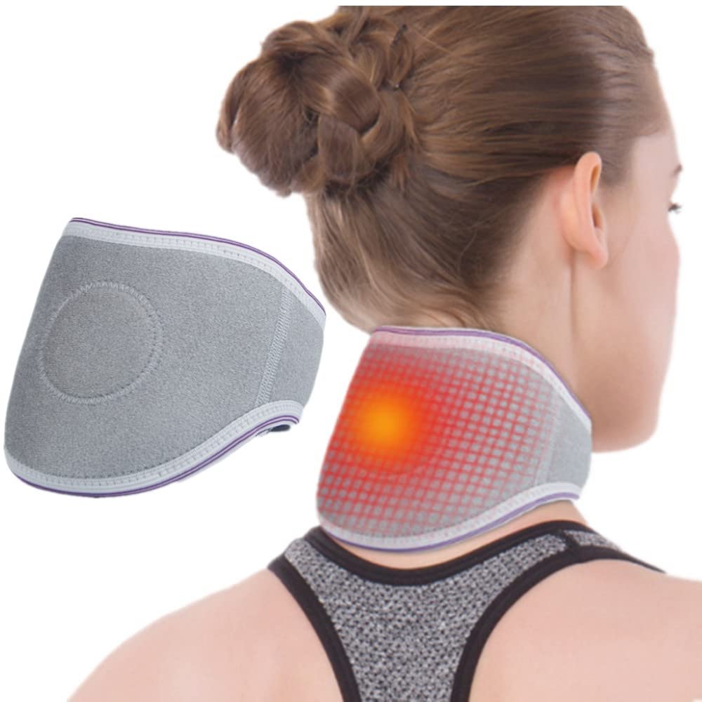 Magnetic Neck Support Brace Tourmaline Self Heating Neck Strap Wrap Unisex Adjustable Cervical Collar Protector Pad for Sleeping Cracker Relief Relaxation