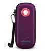 MEDMAX Epipen Medical Carrying Case, Hard Shell EVA Shock Absorption Travel Medication Organizer Bag Emergency Medical Pouch Holds 2 EpiPens, Asthma Inhaler, Auvi-Q, Allergy Supplies (Purple) view 1