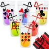 24 Set Casino Party Plastic Drink Pouch Cups with Straws, Poker Tumbler Clear Zipper Bags - Reusable Casino Poker Cups for Birthday Party Decorations & Supplies