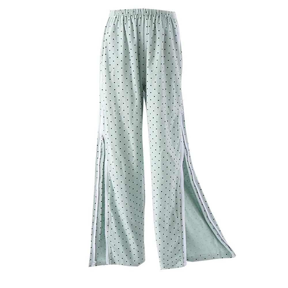 Zipper Patient Pants Care Clothes for Surgery Patients/bedridden Patients/Elderly Easy to Wear and Take Off (Color : Green, Size : XX-Large)