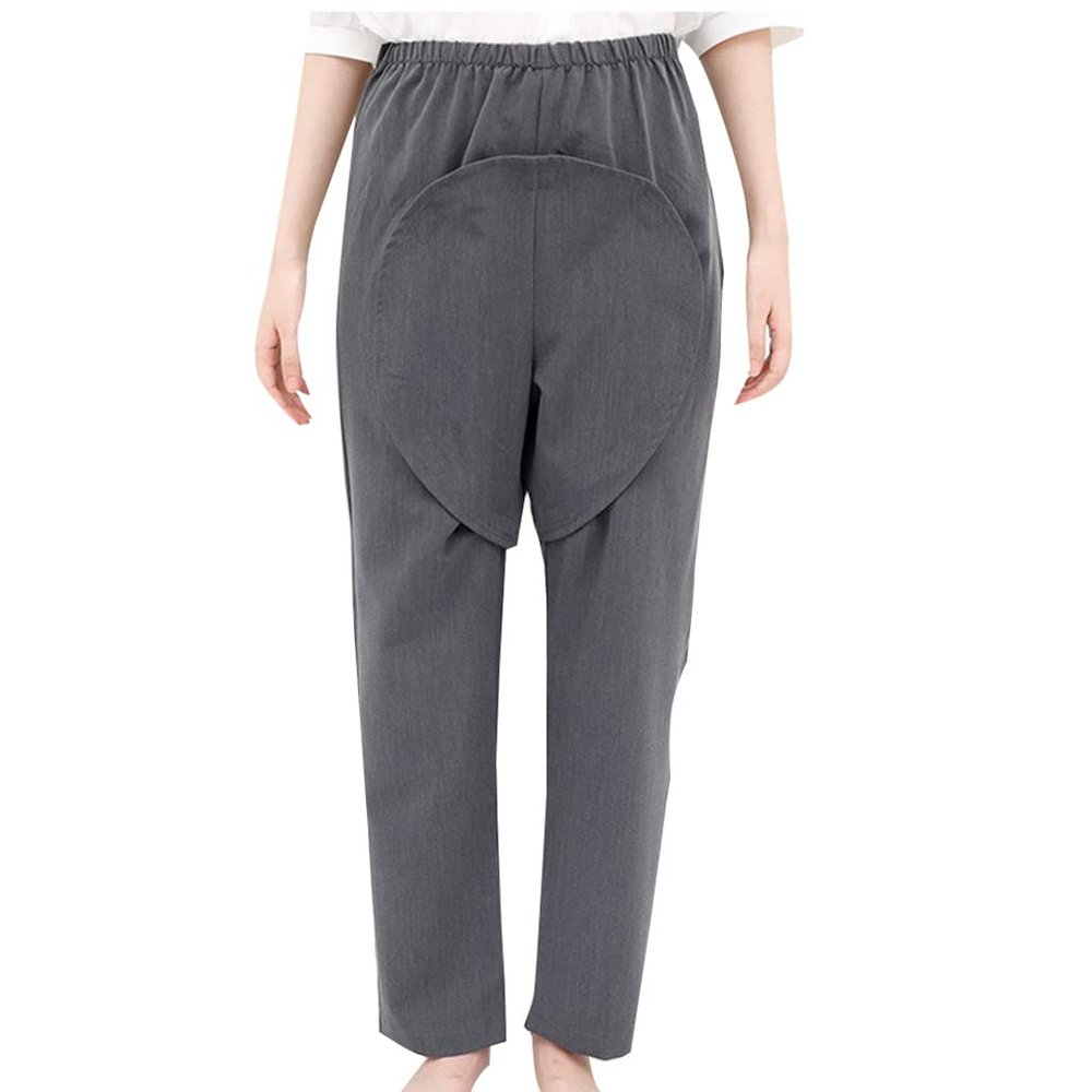 Patient Care Clothes Clothing for Elderly Surgery Patients,Easy to Wear and Take Off Home Care Pants (Color : Gray, Size : XX-Large)