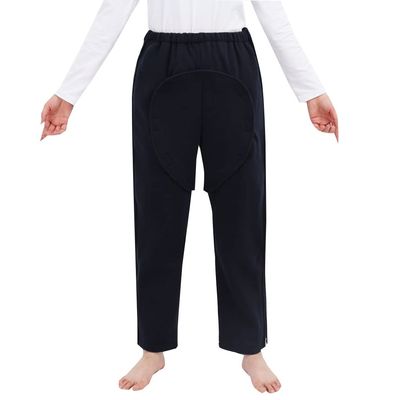 Incontinence Care Trousers Easy to Wear & Take Off Patient Care Pants for Elderly Heathy Cotton Care Clothes (Color : Blue, Size : X-Large)
