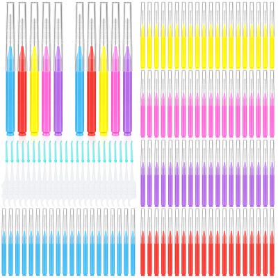 300 Pcs Interdental Brushes for Braces, 6 Size Soft and Bendable Braces Brush for Cleaning, Toothpick Dental Tooth Flossing Head Oral Dental Hygiene Flosser Teeth Gum Braces Tooth Cleaning Tool