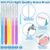 300 Pcs Interdental Brushes for Braces, 6 Size Soft and Bendable Braces Brush for Cleaning, Toothpick Dental Tooth Flossing Head Oral Dental Hygiene Flosser Teeth Gum Braces Tooth Cleaning Tool view 2