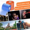 2 Rolls Prewrap Athletic Tape Foam Underwrap Tape Sports Tape Foam Underwrap Bandage for Hair Wrists Elbows Knees Ankles, 2.75 Inches x 30 Yards (Orange, Light Blue) view 4
