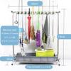 Movable Broom And Mop Holder,Commercial Stainless Steel Mop Rack, Cleaning Supplies Organizer,Floor-Mounted Mop Drain Rack with Tray,Umbrella Stand,Garden Tool Storage,5 Slots ( Size : Single row-10sl view 2