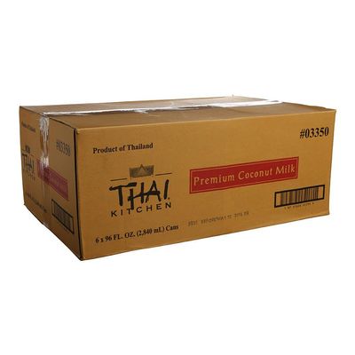 Thai Kitchen Coconut Milk, 96 fl oz (Pack of 6) - Six 96 Fluid Ounce Containers of Unsweetened, Premium Dairy Free Coconut Milk Perfect for Vegan Curries, Sauces, Soups, Desserts, and Beverages