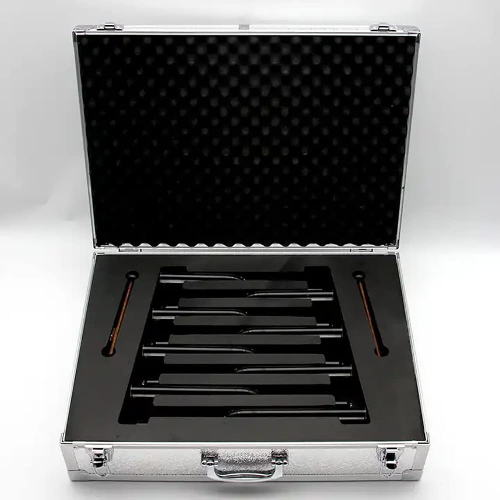CIKSCO 20mm Set of 8 Chakra Quartz Crystal Tuning Fork with Suitcase & 2 Striker, Healing Musical Instrument for Sound Healing Meditation (Size : 432Hz)
