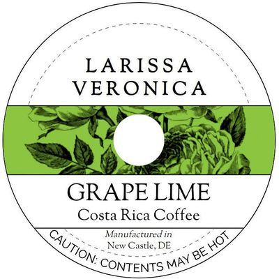 Grape Lime Costa Rica Coffee (Single Serve K-Cup Pods) (Gourmet, Naturally Flavored, Whole Coffee Beans) (12 pods, ZIN: 576975) - 3 Pack