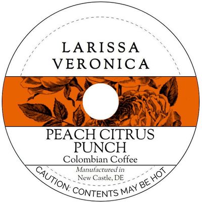 Peach Citrus Punch Colombian Coffee (Single Serve K-Cup Pods) (Gourmet, Naturally Flavored, Whole Coffee Beans) (12 pods, ZIN: 578299)