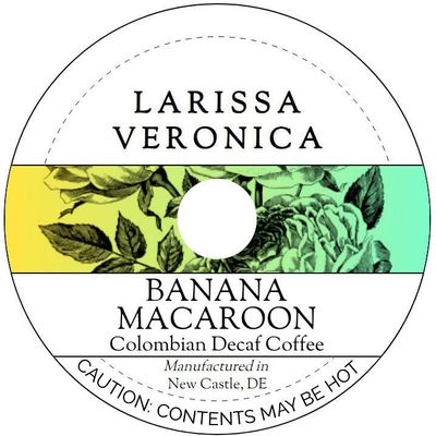 Banana Macaroon Colombian Decaf Coffee (Single Serve K-Cup Pods) (Gourmet, Naturally Flavored, Whole Coffee Beans) (12 pods, ZIN: 576204)