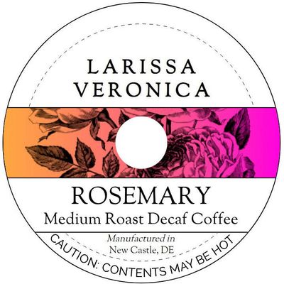Rosemary Medium Roast Decaf Coffee (Single Serve K-Cup Pods) (Gourmet, Naturally Flavored, Whole Coffee Beans) (12 pods, ZIN: 574425)