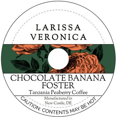 Chocolate Banana Foster Tanzania Peaberry Coffee (Single Serve K-Cup Pods) (Gourmet, Naturally Flavored, Whole Coffee Beans) (12 pods, ZIN: 576417) - 3 Pack