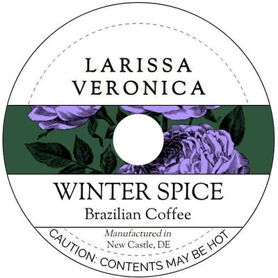Winter Spice Brazilian Coffee (Single Serve K-Cup Pods) (Gourmet, Naturally Flavored, Whole Coffee Beans) (12 pods, ZIN: 575106) - 2 Pack