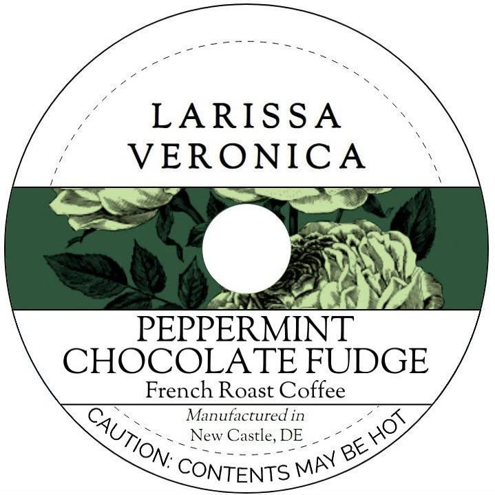 Peppermint Chocolate Fudge French Roast Coffee (Single Serve K-Cup Pods) (Gourmet, Naturally Flavored, Whole Coffee Beans) (12 pods, ZIN: 577511)