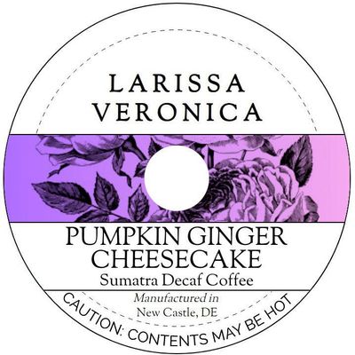 Pumpkin Ginger Cheesecake Sumatra Decaf Coffee (Single Serve K-Cup Pods) (Gourmet, Naturally Flavored, Whole Coffee Beans) (12 pods, ZIN: 576542)