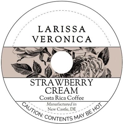Strawberry Cream Costa Rica Coffee (Single Serve K-Cup Pods) (Gourmet, Naturally Flavored, Whole Coffee Beans) (12 pods, ZIN: 574655)