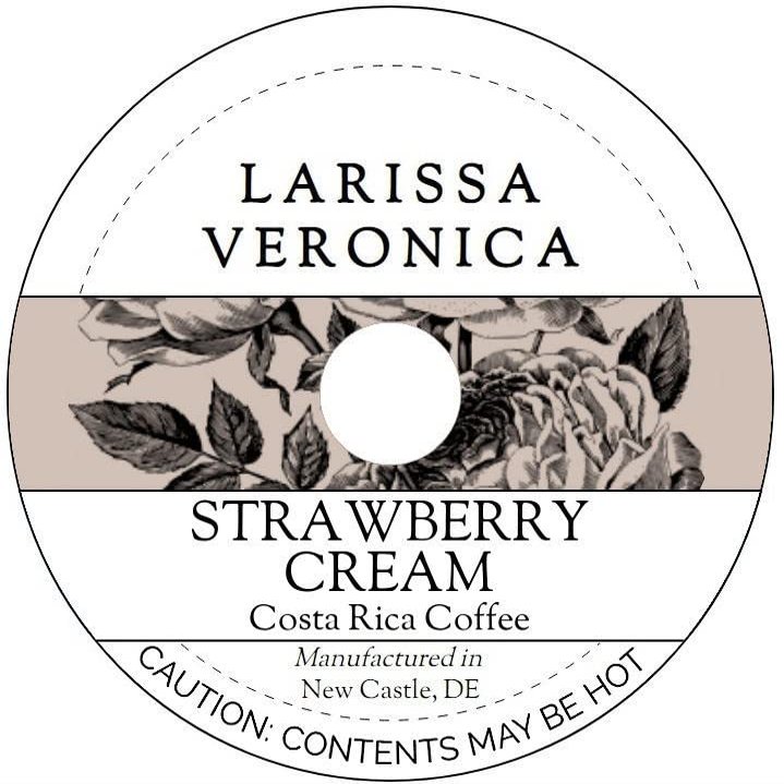 Strawberry Cream Costa Rica Coffee (Single Serve K-Cup Pods) (Gourmet, Naturally Flavored, Whole Coffee Beans) (12 pods, ZIN: 574655)