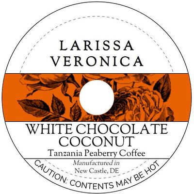 White Chocolate Coconut Tanzania Peaberry Coffee (Single Serve K-Cup Pods) (Gourmet, Naturally Flavored, Whole Coffee Beans) (12 pods, ZIN: 575681) - 2 Pack