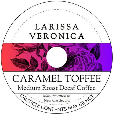 Caramel Toffee Medium Roast Decaf Coffee (Single Serve K-Cup Pods) (Gourmet, Naturally Flavored, Whole Coffee Beans) (12 pods, ZIN: 576809) - 2 Pack
