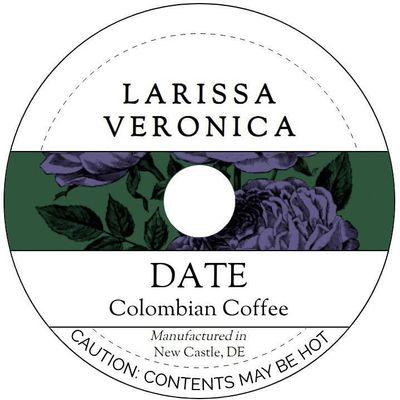 Date Colombian Coffee (Single Serve K-Cup Pods) (Gourmet, Naturally Flavored, Whole Coffee Beans) (12 pods, ZIN: 572523) - 2 Pack