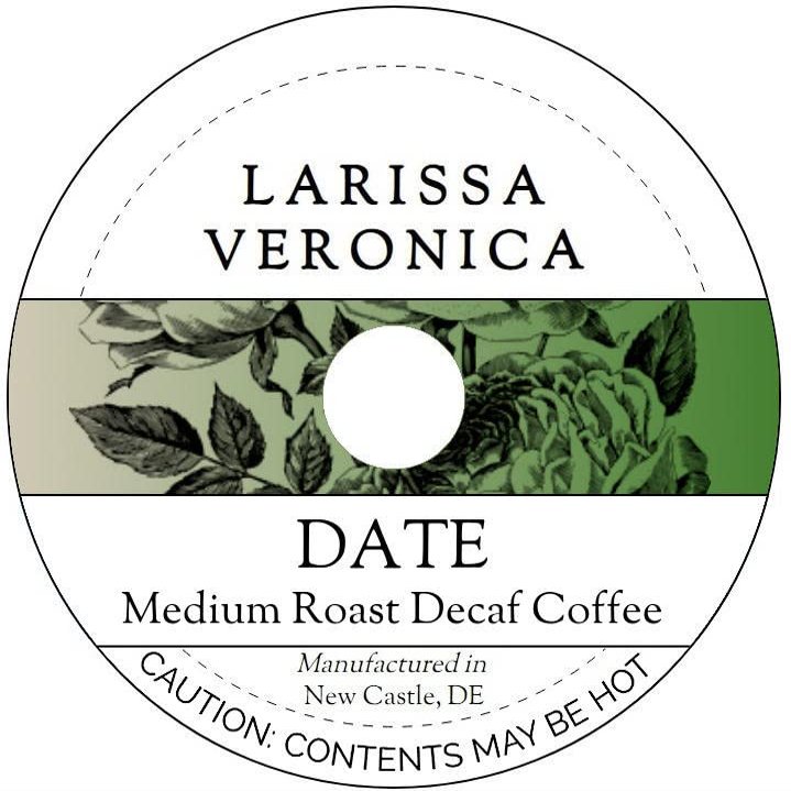 Date Medium Roast Decaf Coffee (Single Serve K-Cup Pods) (Gourmet, Naturally Flavored, Whole Coffee Beans) (12 pods, ZIN: 572521)