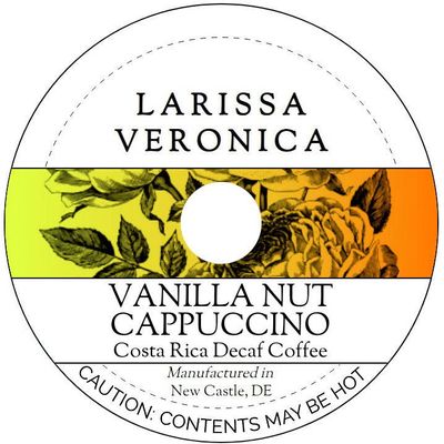 Vanilla Nut Cappuccino Costa Rica Decaf Coffee (Single Serve K-Cup Pods) (Gourmet, Naturally Flavored, Whole Coffee Beans) (12 pods, ZIN: 578240)