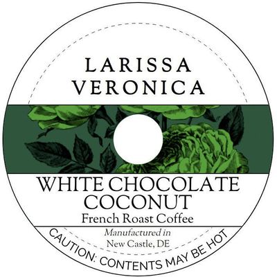 White Chocolate Coconut French Roast Coffee (Single Serve K-Cup Pods) (Gourmet, Naturally Flavored, Whole Coffee Beans) (12 pods, ZIN: 575671)