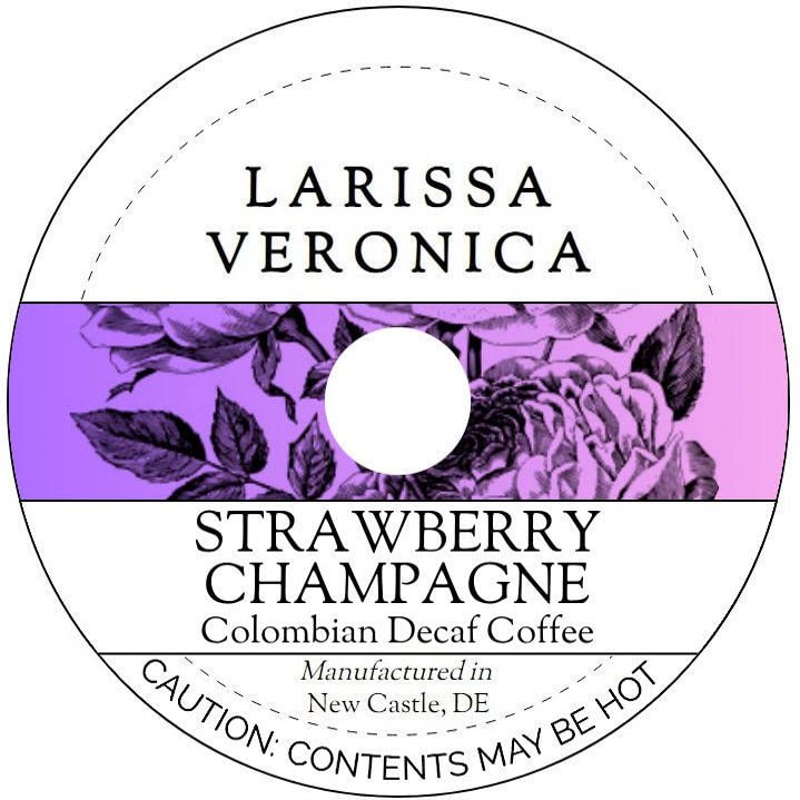 Strawberry Champagne Colombian Decaf Coffee (Single Serve K-Cup Pods) (Gourmet, Naturally Flavored, Whole Coffee Beans) (12 pods, ZIN: 576380) - 2 Pack