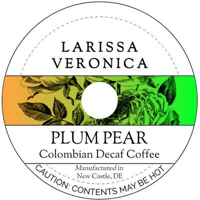 Plum Pear Colombian Decaf Coffee (Single Serve K-Cup Pods) (Gourmet, Naturally Flavored, Whole Coffee Beans) (12 pods, ZIN: 577116) - 3 Pack