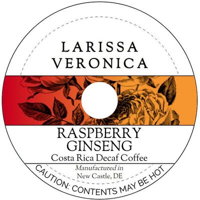 Raspberry Ginseng Costa Rica Decaf Coffee (Single Serve K-Cup Pods) (Gourmet, Naturally Flavored, Whole Coffee Beans) (12 pods, ZIN: 577696)