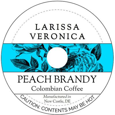Peach Brandy Colombian Coffee (Single Serve K-Cup Pods) (Gourmet, Naturally Flavored, Whole Coffee Beans) (12 pods, ZIN: 575227)