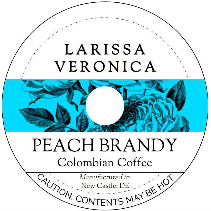 Peach Brandy Colombian Coffee (Single Serve K-Cup Pods) (Gourmet, Naturally Flavored, Whole Coffee Beans) (12 pods, ZIN: 575227)