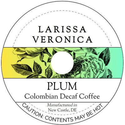 Plum Colombian Decaf Coffee (Single Serve K-Cup Pods) (Gourmet, Naturally Flavored, Whole Coffee Beans) (12 pods, ZIN: 574204) - 3 Pack