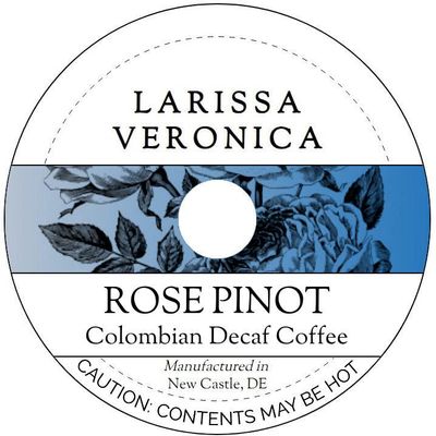 Rose Pinot Colombian Decaf Coffee (Single Serve K-Cup Pods) (Gourmet, Naturally Flavored, Whole Coffee Beans) (12 pods, ZIN: 577852)