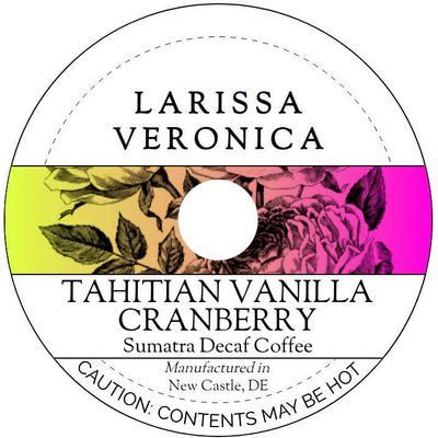 Tahitian Vanilla Cranberry Sumatra Decaf Coffee (Single Serve K-Cup Pods) (Gourmet, Naturally Flavored, Whole Coffee Beans) (12 pods, ZIN: 575742)